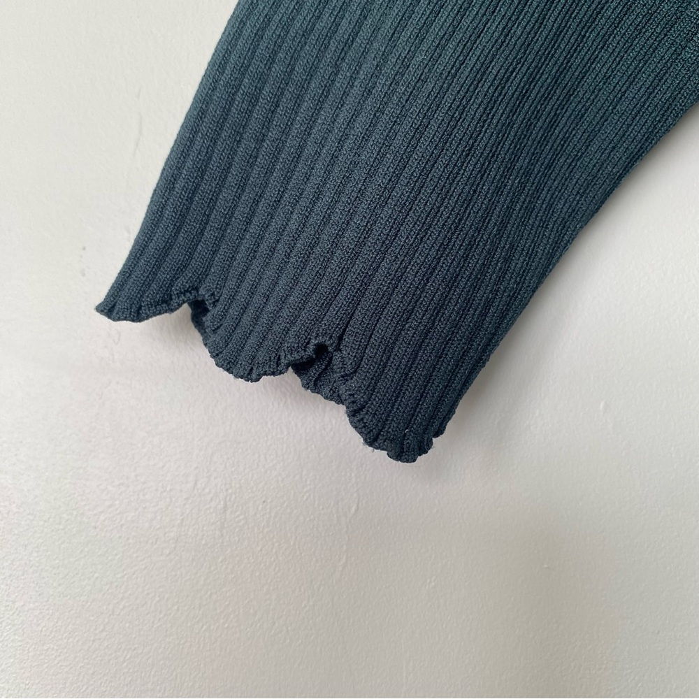 SANDRO Pie Green Knit Fit and Flare Dress SM-MED - Picture 7 of 7